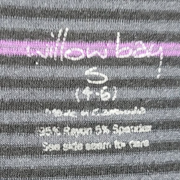 Willow Bay Black Grey Lavender Stipes Long Sleeve Pullover Size Small - Picture 2 of 5